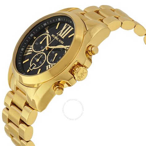 michael kors gold and black dial watch womens|Michael Kors chronograph gold.